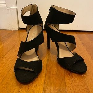 Christian Siriano black strappy high heels